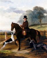 William Henry Knight - mr gilpin on his favorite hack with greyhounds